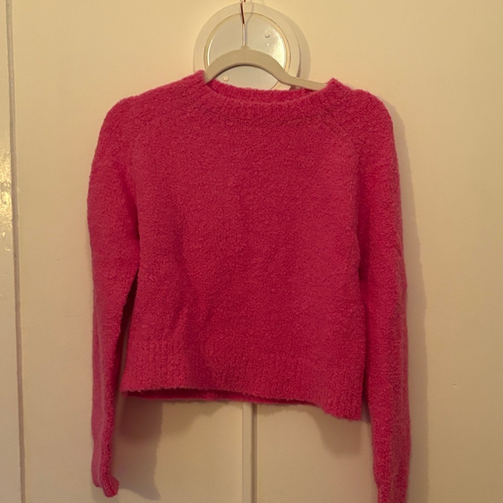 Apiece Apart Pink Boucle Cropped Sweater